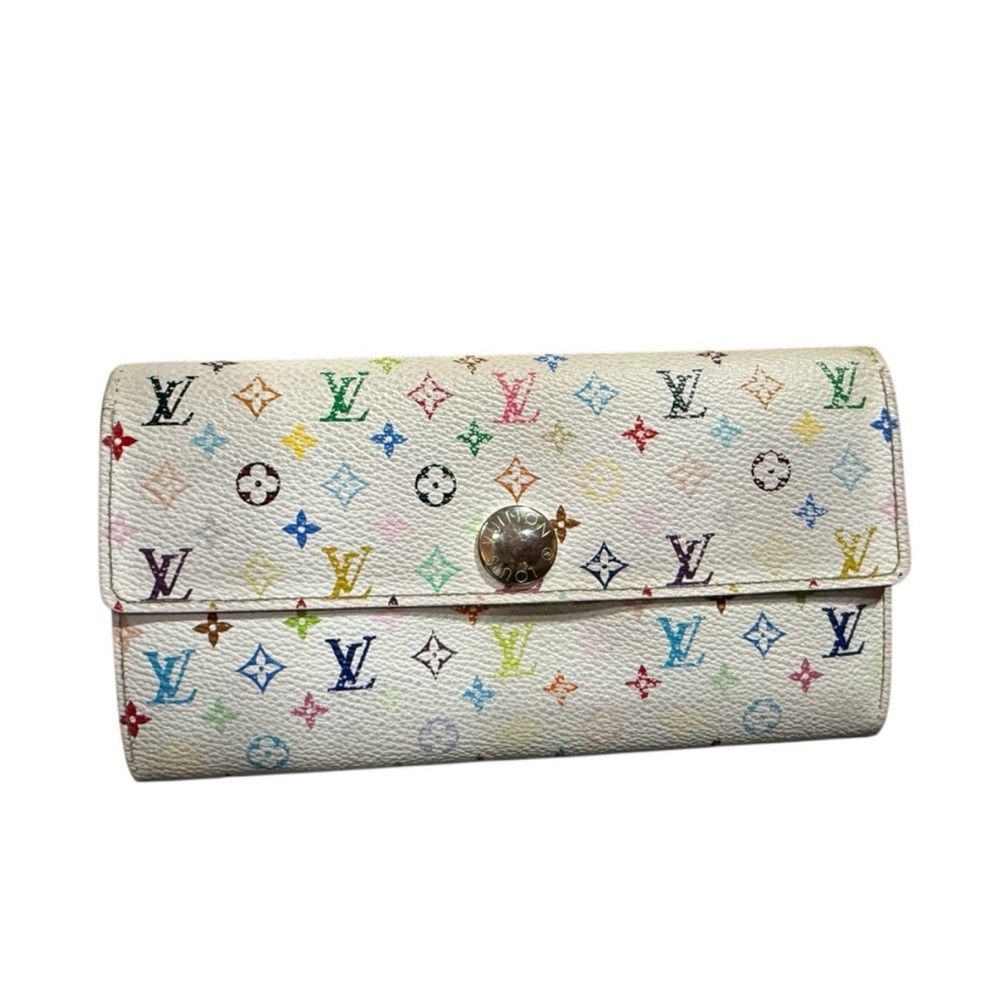 Louis Vuitton White Multicolor Monogram Wallet